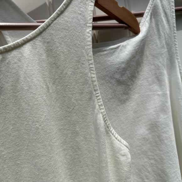 Jungmaven Cropped Tank Top Shirt Size Medium Hemp Cotton Washed White NWT - Picture 5 of 11